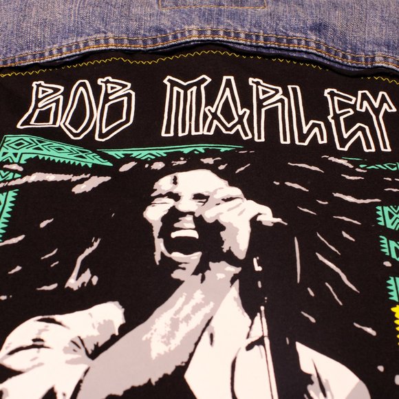 1 of  1 Bob Marley Jean Jacket - Picture 3 of 4